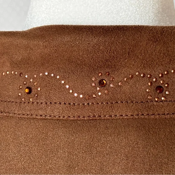 Moschino Jeans Suede ruffle jacket brown, size8 - Picture 2 of 11